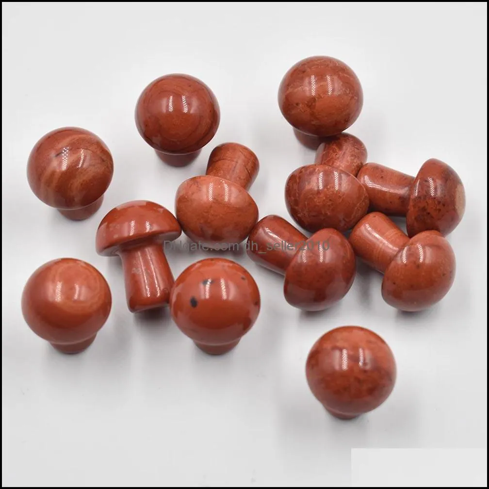 20mm mini red stone mushroom plant statue stones ornament carving home decoration crystal polishing dhseller2010