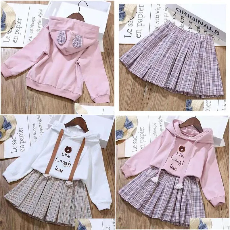 girls dresses kids clothing suits spring autumn girls plaid skirt suits dress longsleeved dresses suits fashion