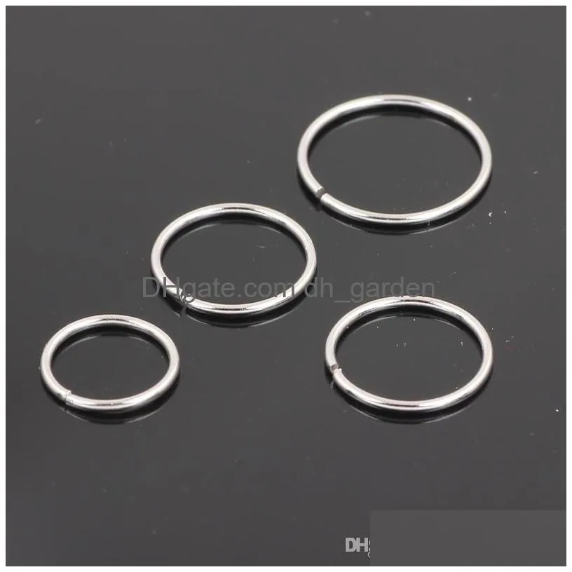 n30 nose jewelry wholesales 100pcs/lot mix 3 size body piercing jewelry stainless steel nose ring hoop ring