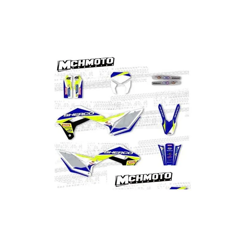 motorcycle stickers mchmfg decal for sherco se sef ser 125 250 300 450 2021 fairing sticker graphics