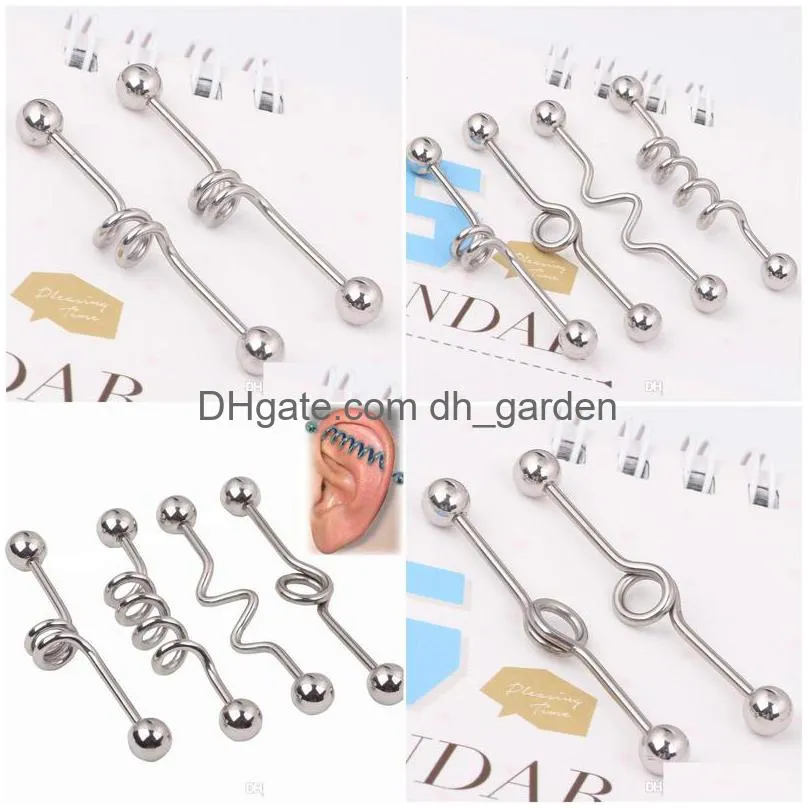 wholesale fashion surgical steel industrial barbell multicolor ear plug body piercing jewelry
