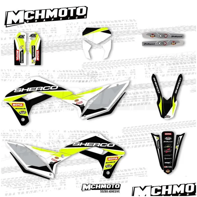 motorcycle stickers mchmfg decal for sherco se sef ser 125 250 300 450 2021 fairing sticker graphics