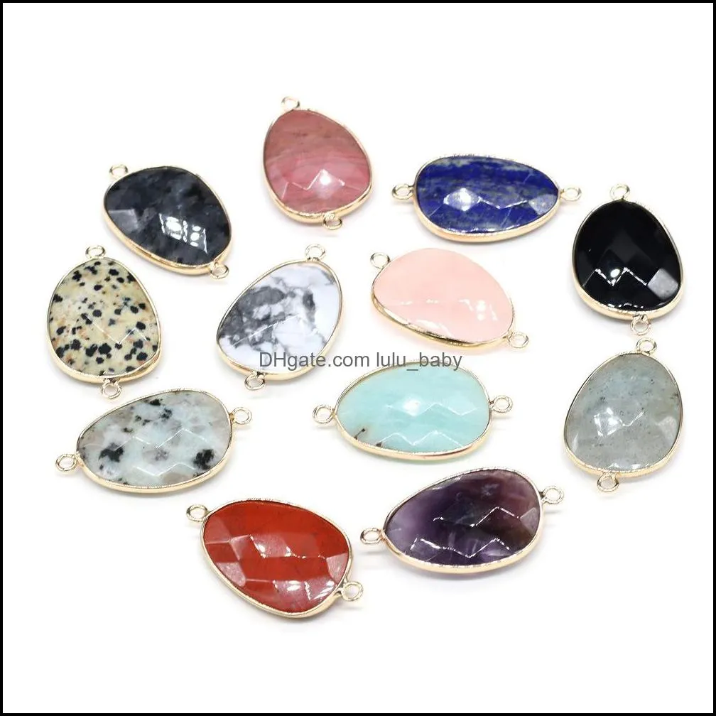 natural stone irregular rose quartz lapis lazuli amethyst pendant charms diy for druzy bracelet necklace earrings jewelry making