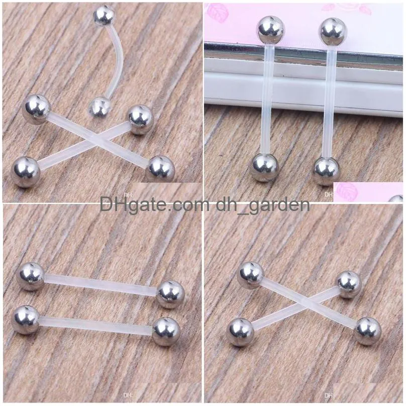 navel belly ring piercing stud jewelry with flexible bar for body jewelry button rings