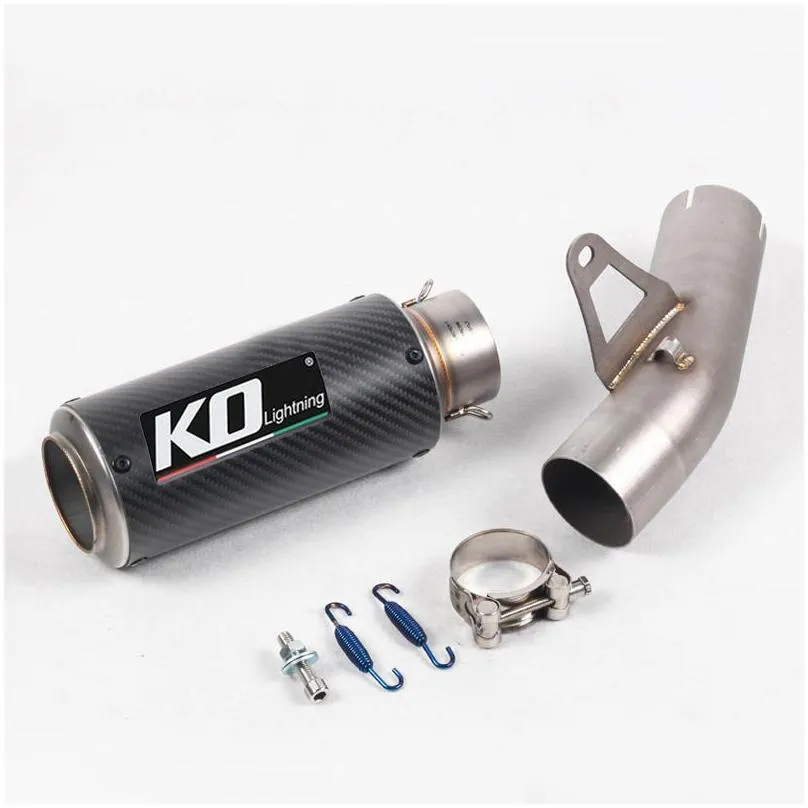 motorcycle exhaust system middle link pipe escape connection slip on 60mm muffler end tips modified for s1000rr 2021