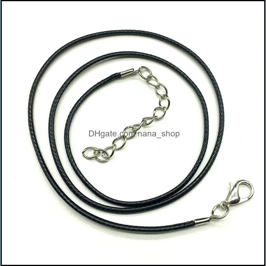 black leather cord 45cm chain necklace black leather rope pendant rope jewelry accessory