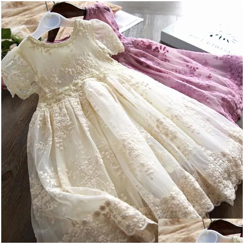 summer girl dress casual baby girls clothes kids dresses for girls lace flower wedding gown children birthday party school wear