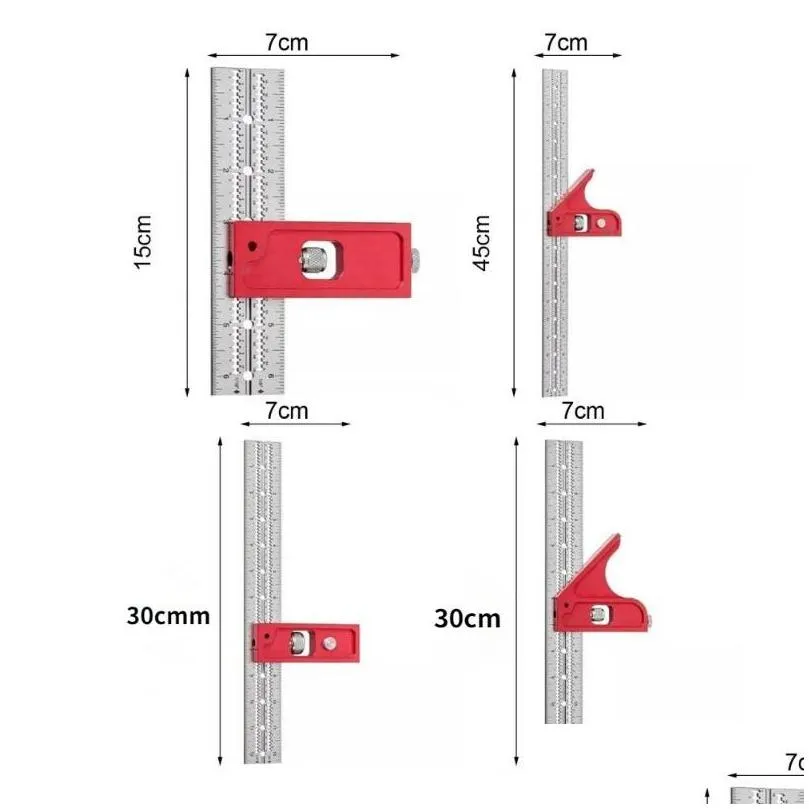 professional hand tool sets scalable ruler for woodpecker tools ttype hole stainless scribing marking line gauge carpenter measuring