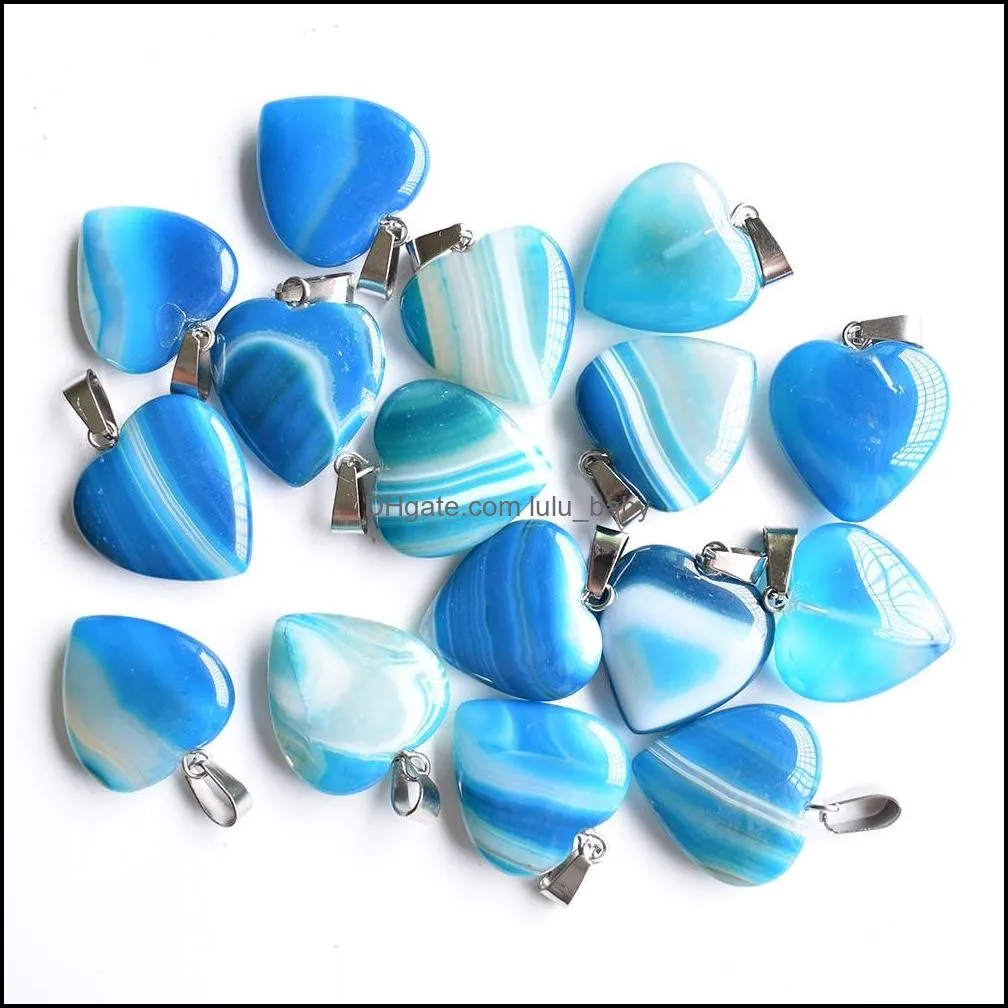 natural stripe onyx heart shape charms pendants for jewelry making diy earrings necklace