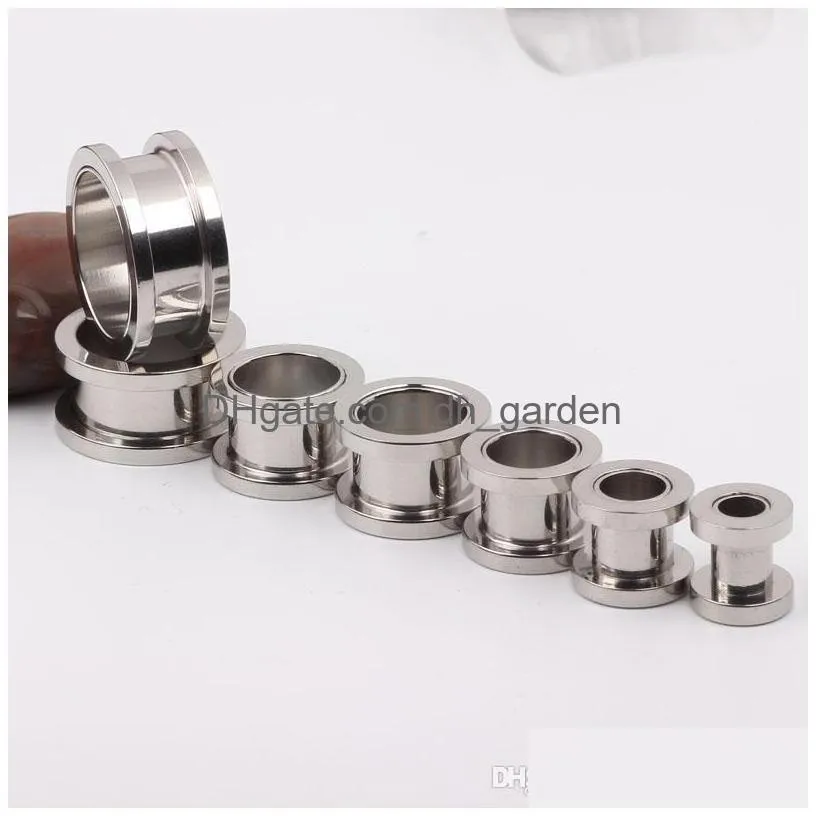 100pcs/lot mix 210mm cheap jewelrystainless steel screw ear plug flesh tunnel piercing body jewelry