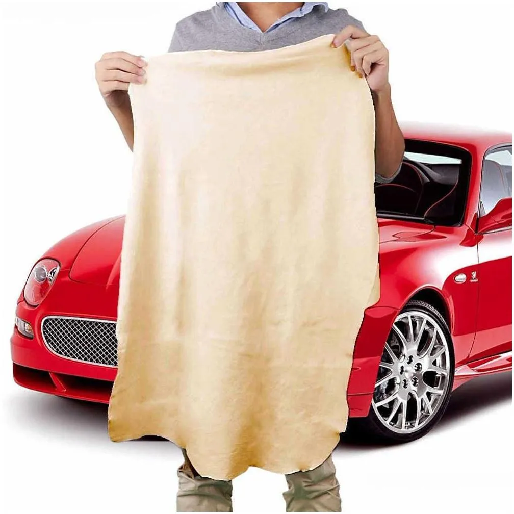 natural towel chamois shape clean genuine leather cloth car auto home motorcycle wash care quick dry wash super absorbent