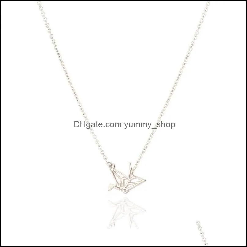 friendship necklace anchor good fortune thousands of paper crane alloy clavicle paper necklace pendant woman jewelry
