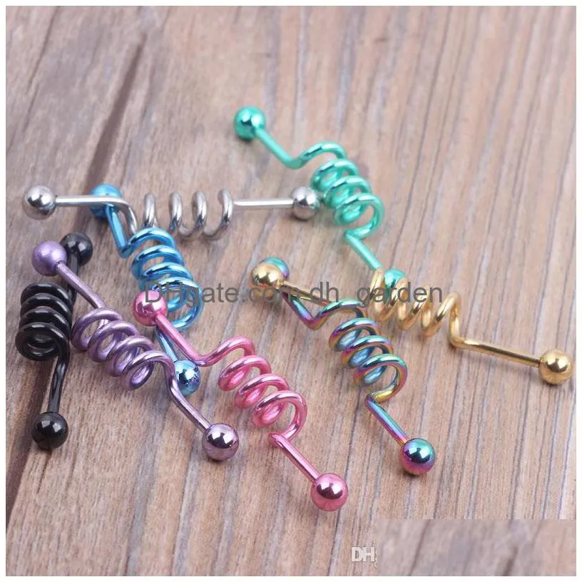 ear body jewelry anodized steel long industrial scaffod barbell bar ear stud earring piercing