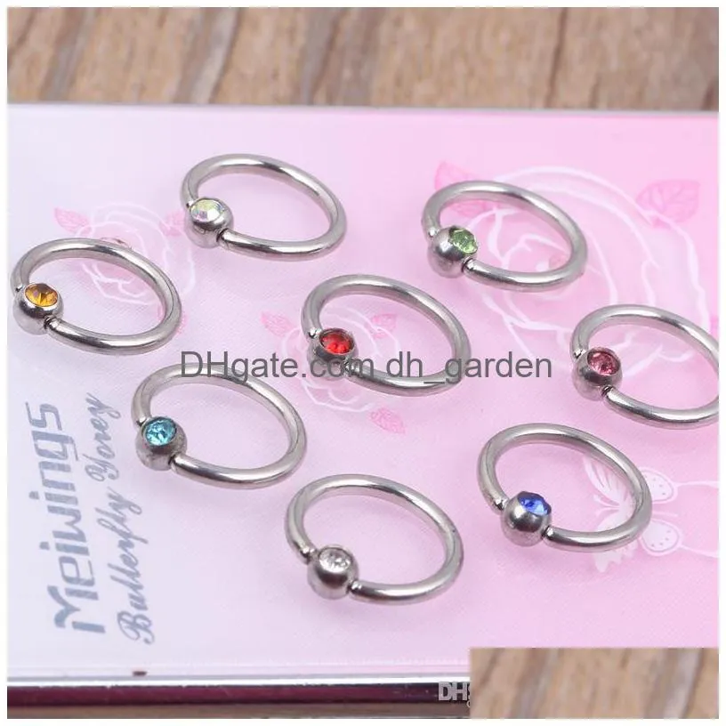 new design circular nose ring n21 steel mix 8 colors 100pcs/lot body piercing jewelry nose hoop ring
