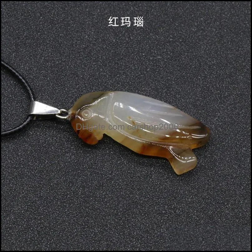 natural crystal semiprecious stone bird shape pendant necklace rose lots quartz healing crystals rope chain collar carshop2006