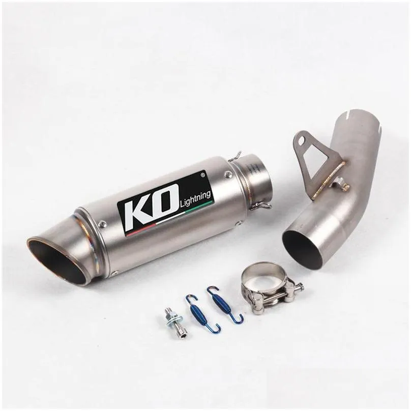 motorcycle exhaust system middle link pipe escape connection slip on 60mm muffler end tips modified for s1000rr 2021