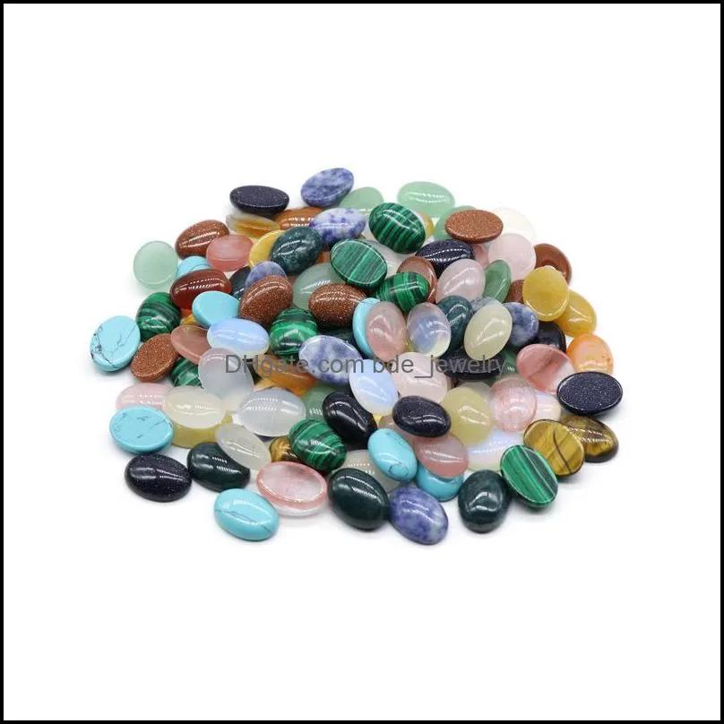 13x18mm flat back assorted loose stone oval cab cabochons beads for jewelry making healing crystal wholesale