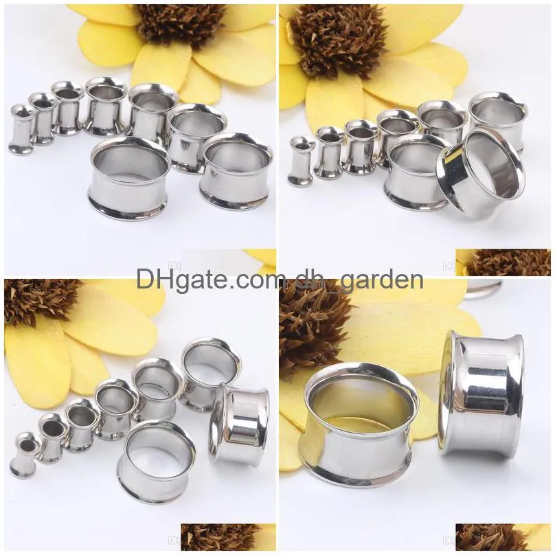 100pcs/lot mix 416mm wholesale stainless steel double flare ear tunnel plug gauges ear expander pierce