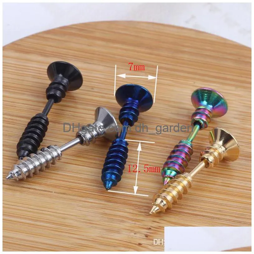 5 color 30pcs/lot single fashion uni fine ear cuff stainless steel whole screw stud earrings body piercing