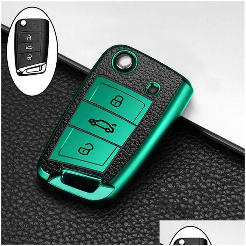 car key case cover for  polo golf 7 mk7 tiguan passat for skoda octavia kodiaq karoq seat ateca leon