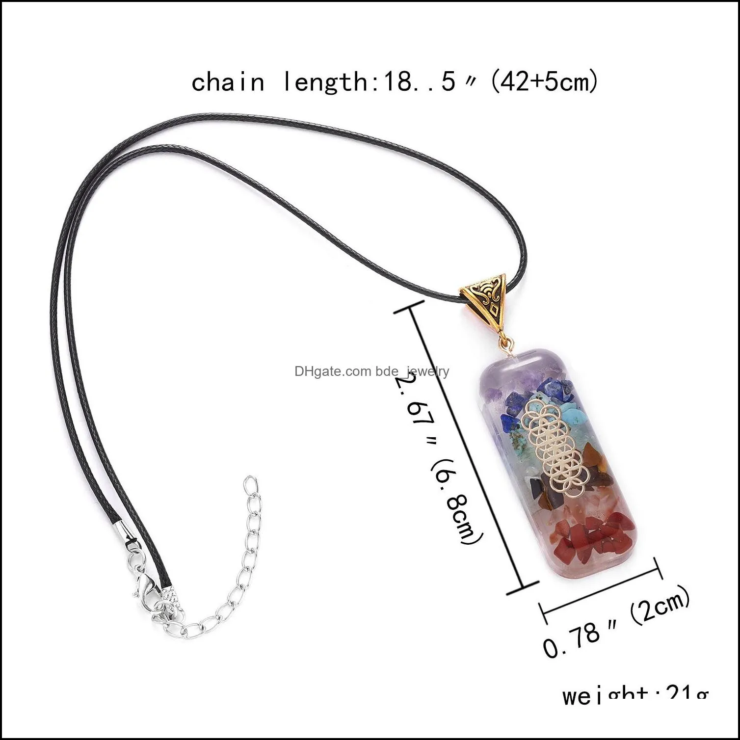 meditate pendulum chakra pendant healing crystal stone quartz necklaces jewelry fashion energy pendants yoga rope chain wholesale