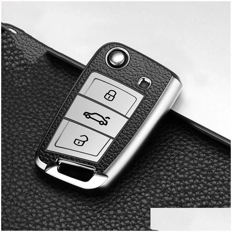 car key case cover for  polo golf 7 mk7 tiguan passat for skoda octavia kodiaq karoq seat ateca leon