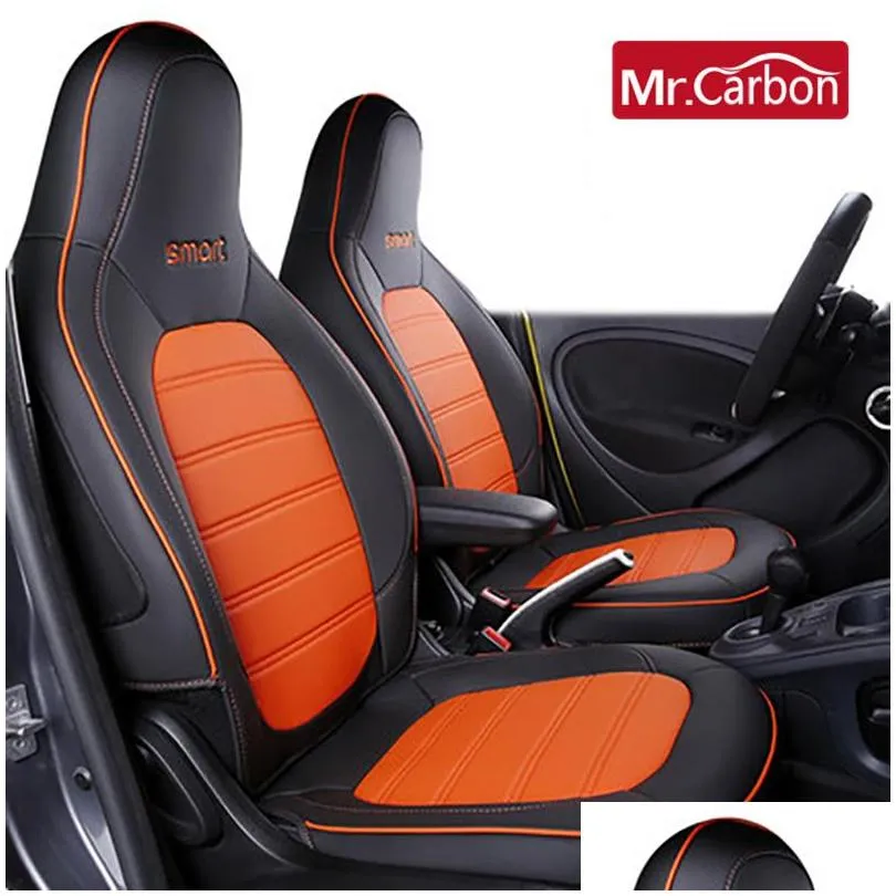car seat cover full sets front seat leather decoration four seasons breathable cushion for new smart 453 fortwo car styling1