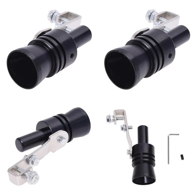 aluminum turbo sound whistle exhaust pipe tailpipe bov blowoff valve simulator black size xl motorcycle system