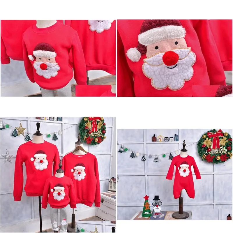 family matching outfits winter sweater warm children clothing kid shirt