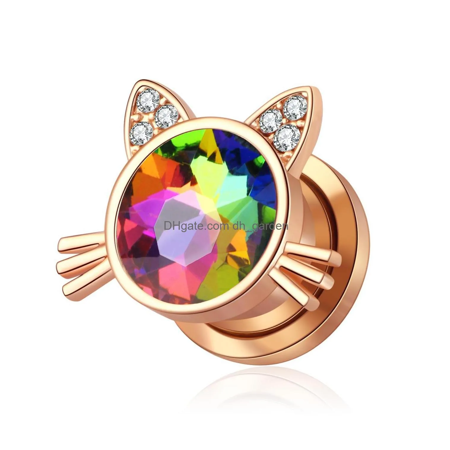 stainless steel wedding dangle ear plugs piercing dangle earrings body jewelry cat tunnels