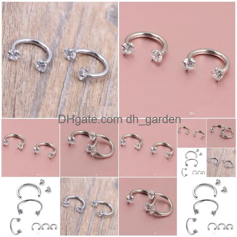 piercing septo nose lip eyebrow ear septum cartilage helix captive hoop ring percing labret nariz aro nez 16g 316 steel 8mm