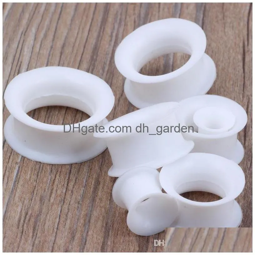 piercing jewelry mix 425mm 96pcs white silicone double flare silicone flesh tunnel ear plug body jewelry
