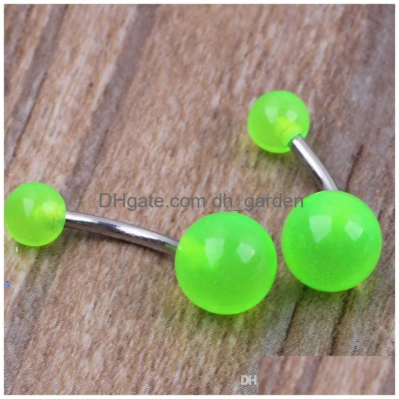 belly nave bar 100pcs/lot mix 6 colors glow in dark body piercing jewelry belly buttonring