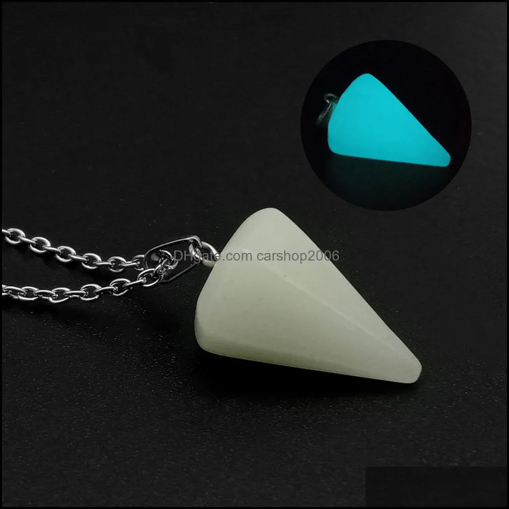 cone cats eye opal crystal pendulum pendant necklace chakra healing jewelry for women carshop2006