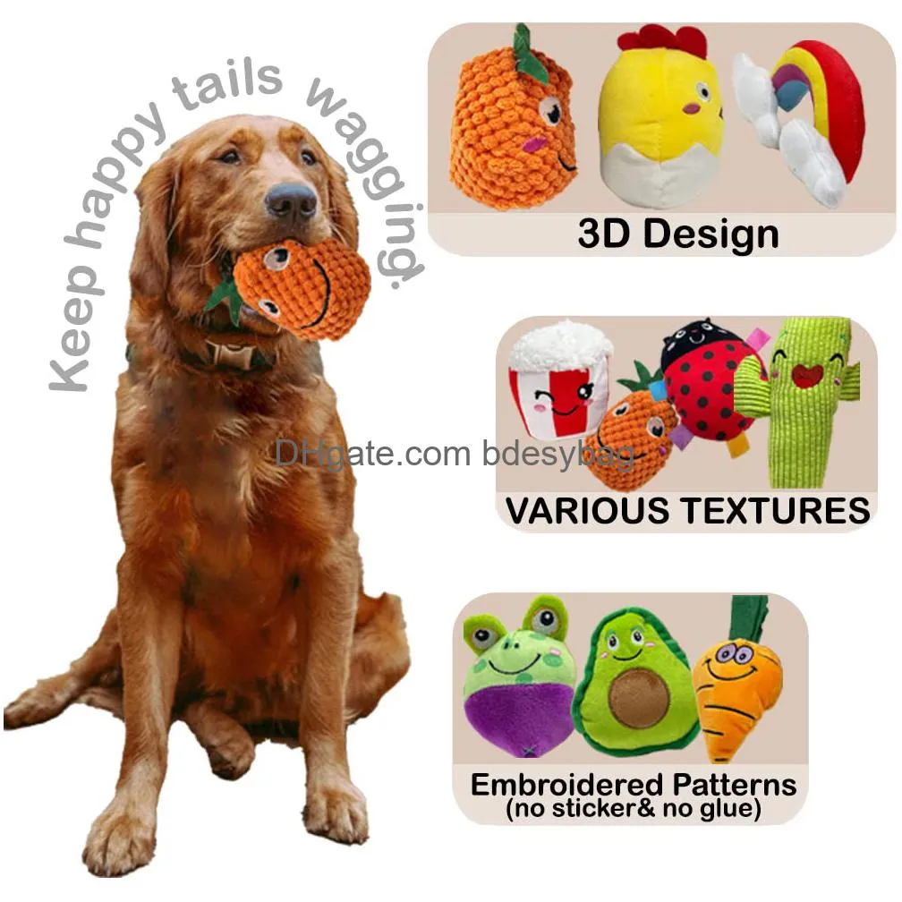 dog squeaky toys cute stuffed pet plush toys puppy chew toys for small medium dog puppy pets bulk dog squeaky toys