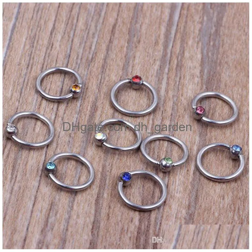 bcr gold blue rainbow ball closure captive ring lip nose ear tragus septum ring 8mm 16g rose gold body jewelry