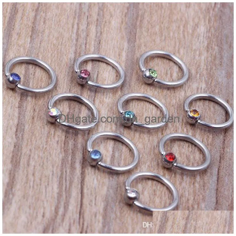 bcr gold blue rainbow ball closure captive ring lip nose ear tragus septum ring 8mm 16g rose gold body jewelry