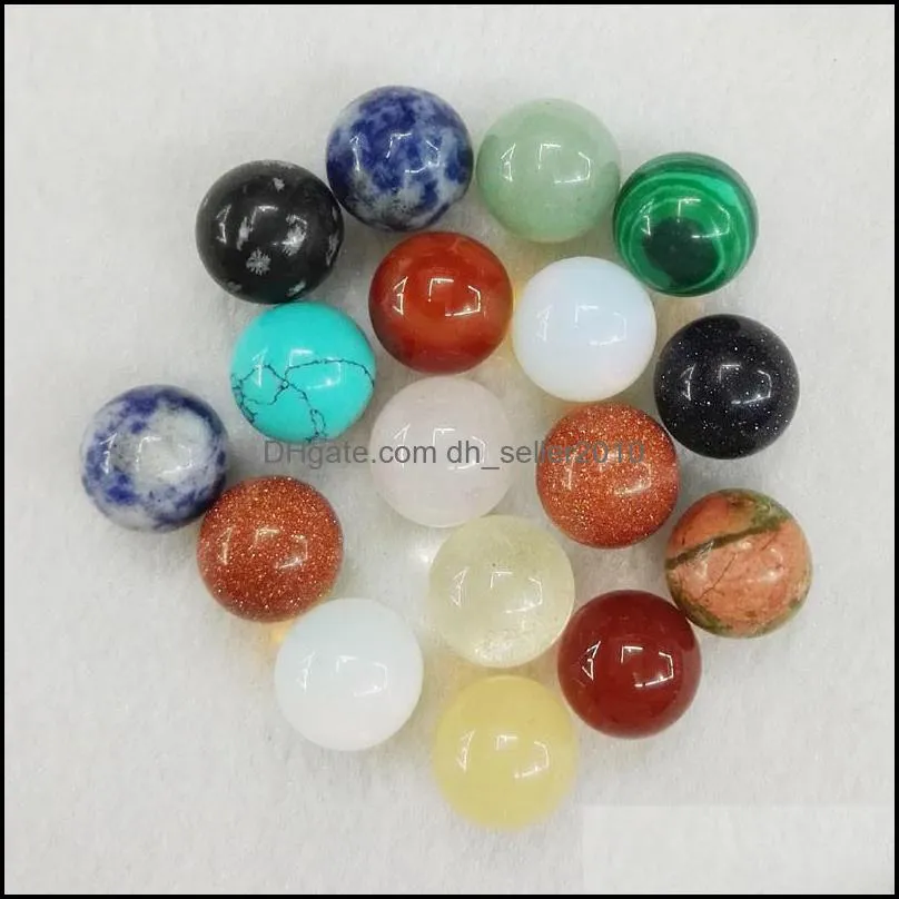 12mm nonporous loose reiki healing chakra natural stone ball bead palm quartz mineral crystals tumbled gemstones hand dhseller2010