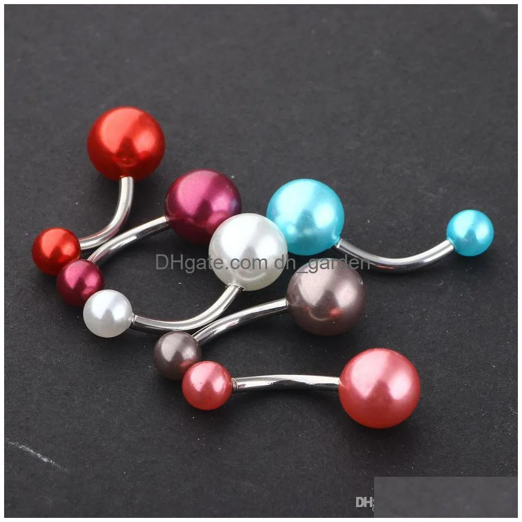 acrylic ball stainless steel navel bar belly ring navel button rings banana fashion body jewelry ear piercing cartilage