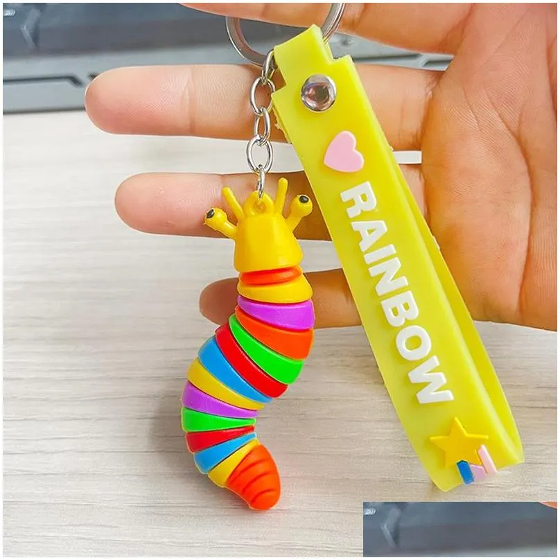 stress reliever toys fidget toy children adult slug puzzle peristalsis funny caterpillar anti stress squishy key ring 0997