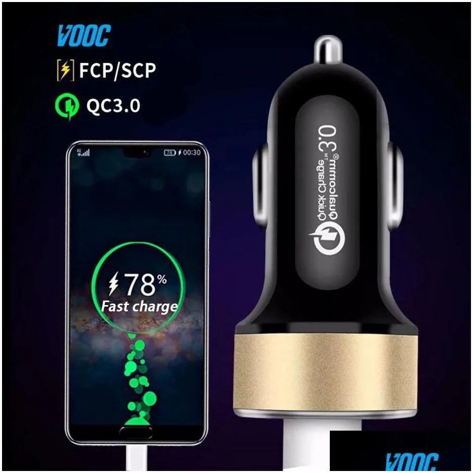 qc 3.0add2.4a dual fast usb car charger lcd display 1224v cigarette socket lighter power auto usb adapter upgraded equipped