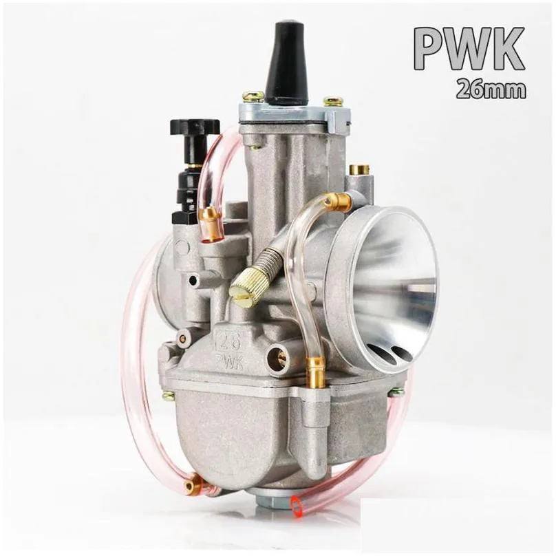 motorcycle fuel system universal pwk 21 24 26 28 30 32 34mm tuning carburetor with power  air injection device for atv