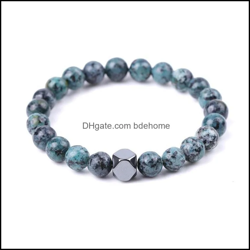 lover 8mm buddha imitated african turquoise stone bracelet handmade hematite beads bracelets summer men women jewelry gift