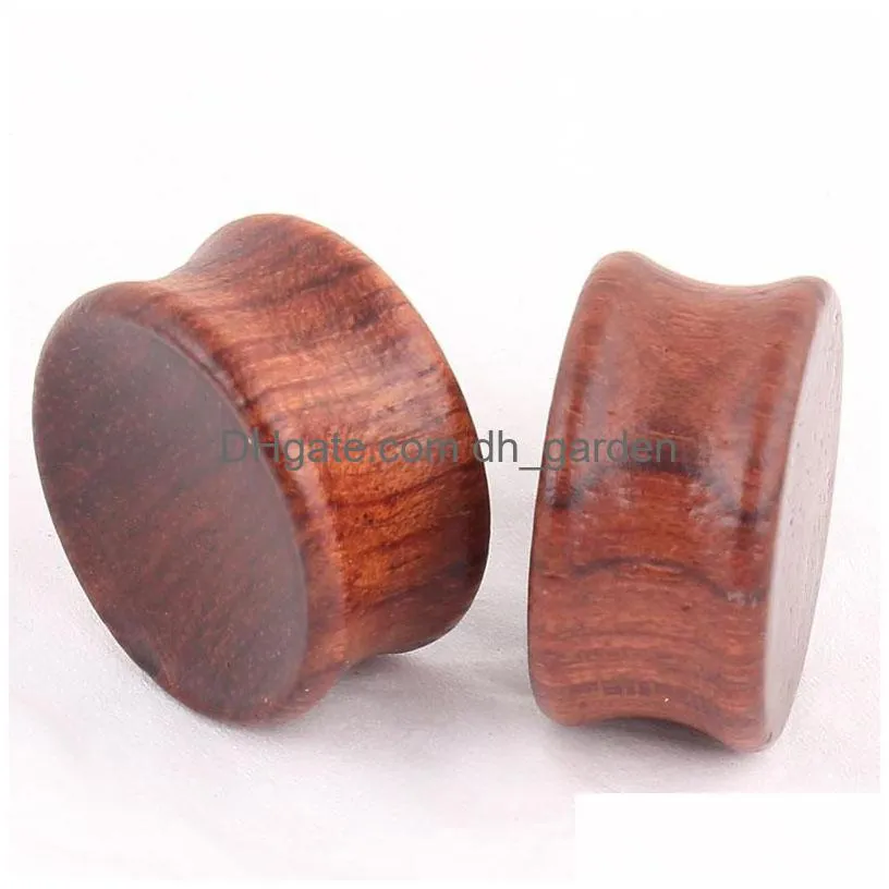 body jewelry tiger wood concave ear plug mix 622mm 36pcs cheap sales piercing tunnel and plugs gauges