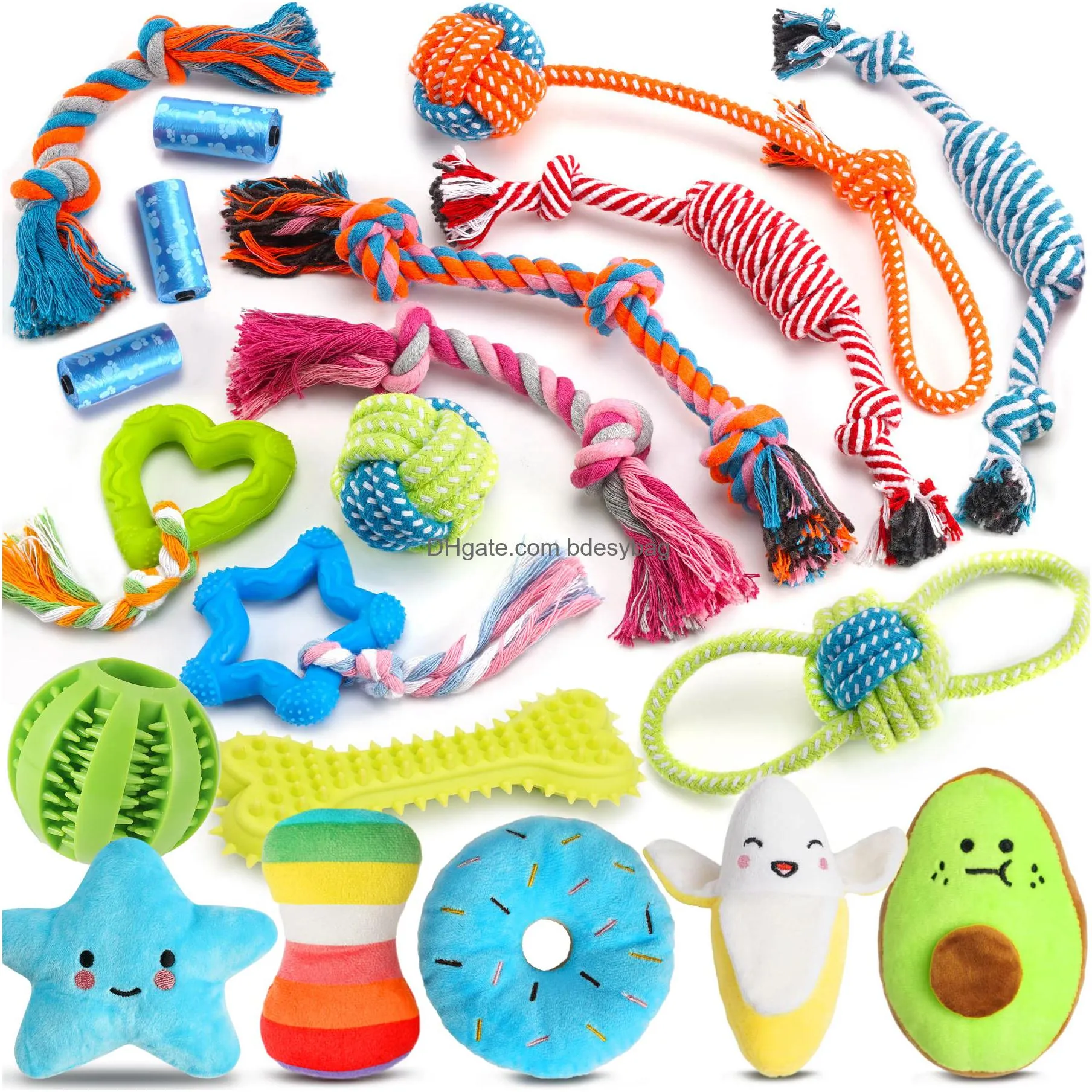 dog squeaky toy assortment colorful cute pet plush toys puppy chew toys for small medium dog puppy pets plush dog squeaky toys