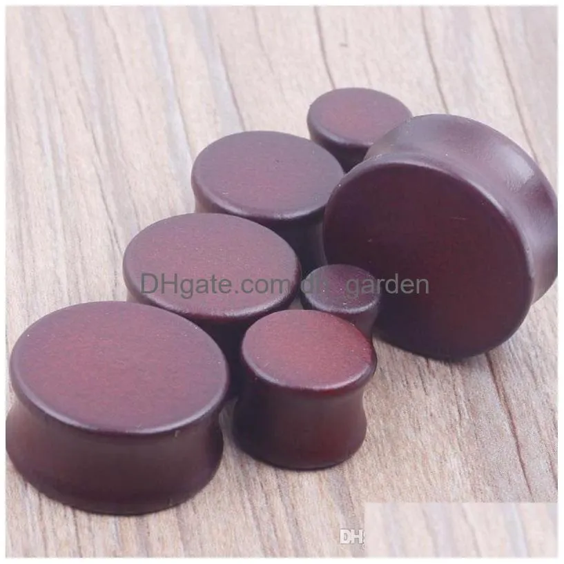 fashion brown flare piercing body jewelry ear plugs tunnels wood ear gauges sale 70pcs mix 822mm