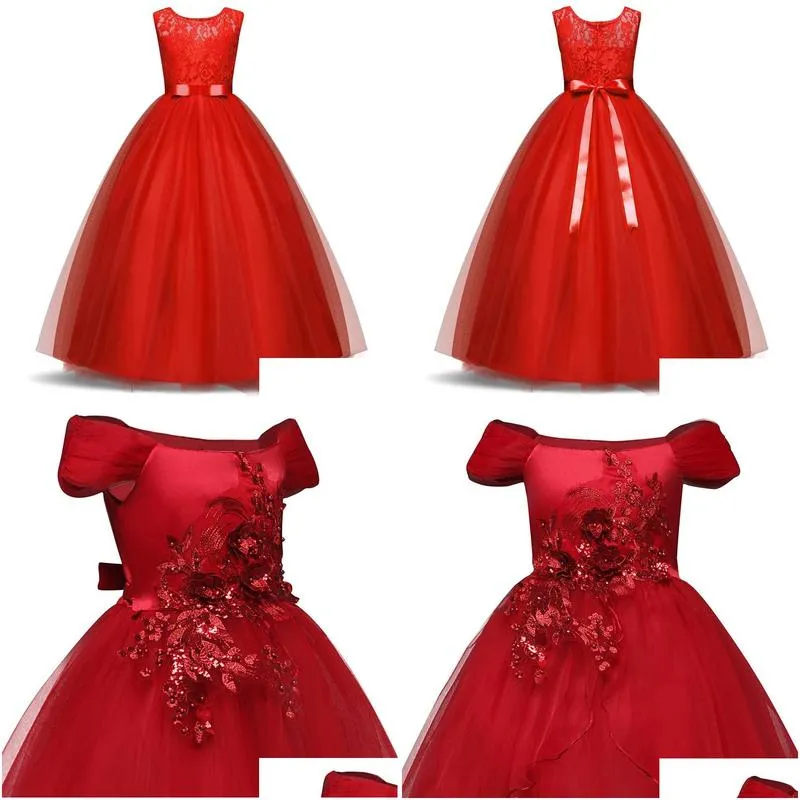 elegant dress evening ball gown kids princess first communion teenager sleeveless