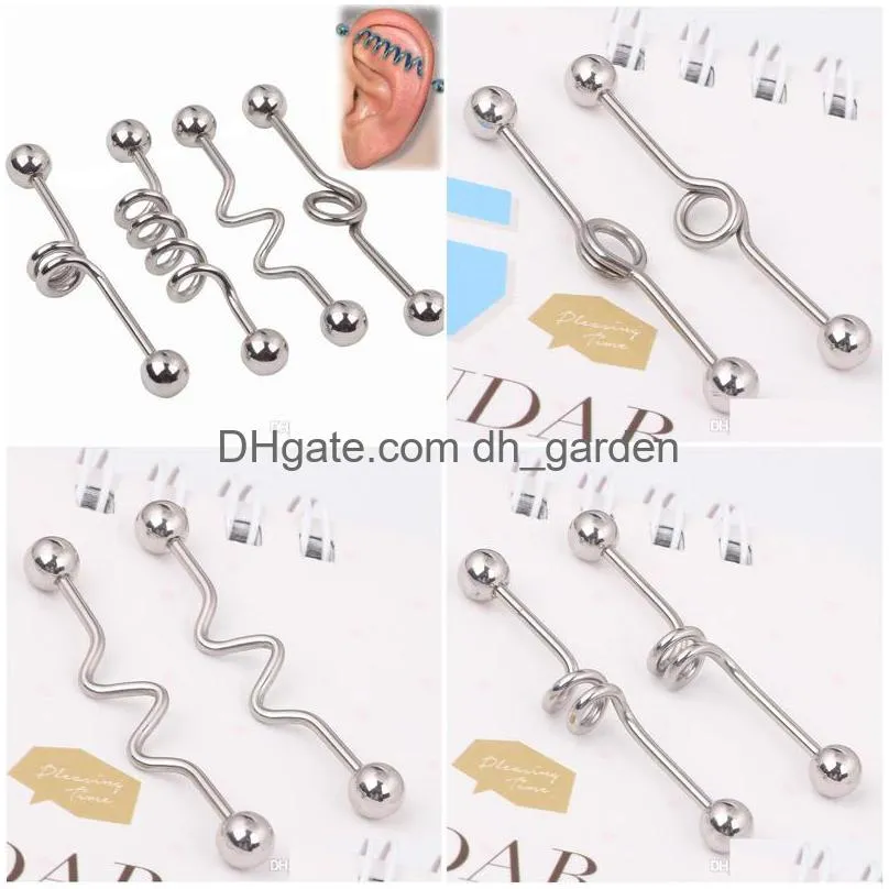 wholesale fashion surgical steel industrial barbell multicolor ear plug body piercing jewelry