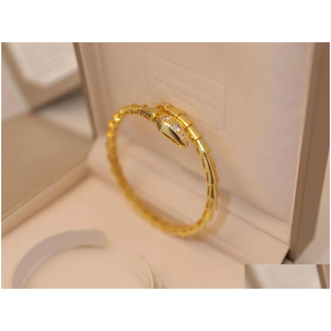 snake bracelets bangles for couples and lovers wedding special gift with 18k gold plated diamond serpentine love bracelet