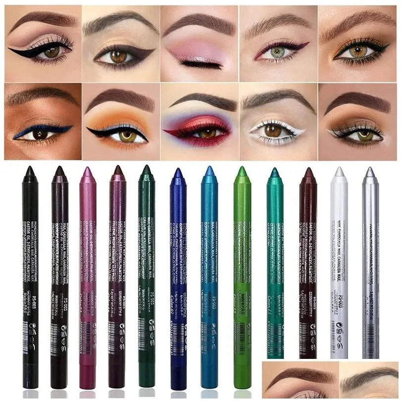 women eyes makeup tattoo eyeliner waterproof pigment color eyeliner pencils gel blue purple white eye liner pen